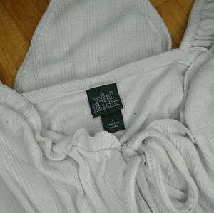 Wild Fable Women's White Ribbon Bodysuit